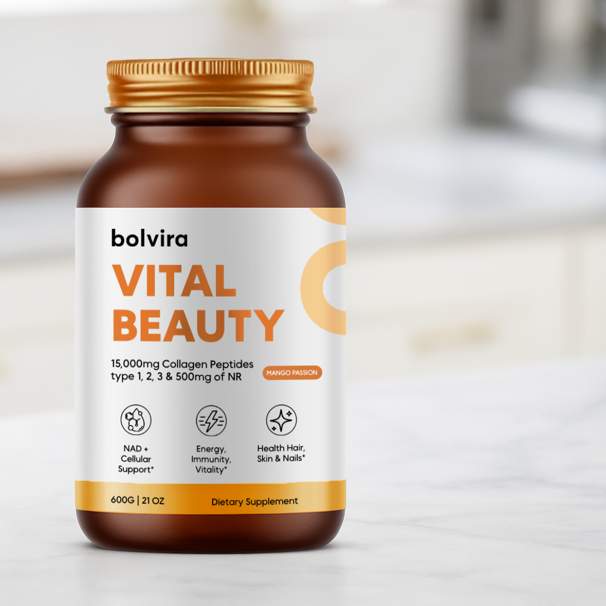 Bolvira Vital Beauty Collagen Powder Mango Passion - 600g